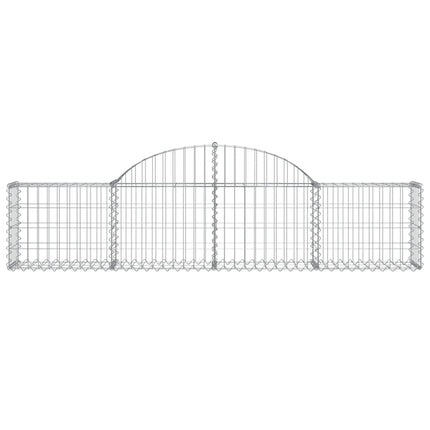 Gabion bågformad 9 st 200x30x40/60 cm galvaniserat järn