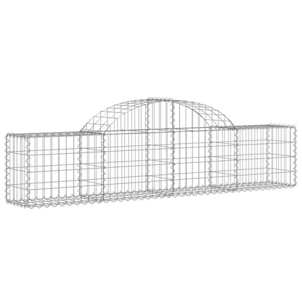 Gabion bågformad 12 st 200x30x40/60 cm galvaniserat järn