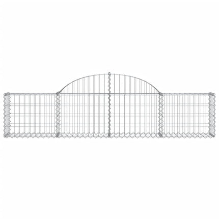 Gabion bågformad 15 st 200x30x40/60 cm galvaniserat järn