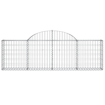 Gabion bågformad 2 st 200x30x60/80 cm galvaniserat järn