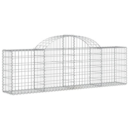 Gabioner bågformade 5 st 200x30x60/80 cm galvaniserat järn