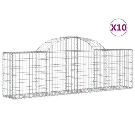 Gabioner bågformade 10 st 200x30x60/80 cm galvaniserat järn