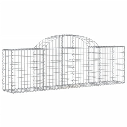Gabioner bågformade 11 st 200x30x60/80 cm galvaniserat järn