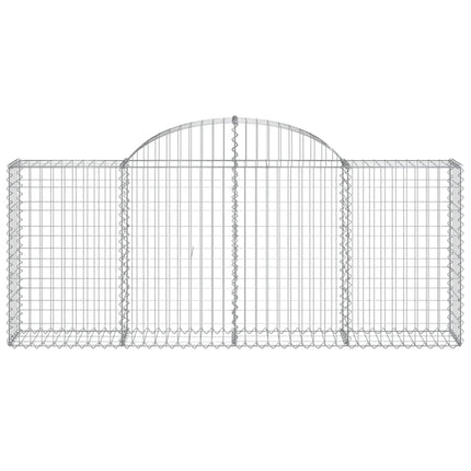 Gabioner bågformade 2 st 200x30x80/100 cm galvaniserat järn