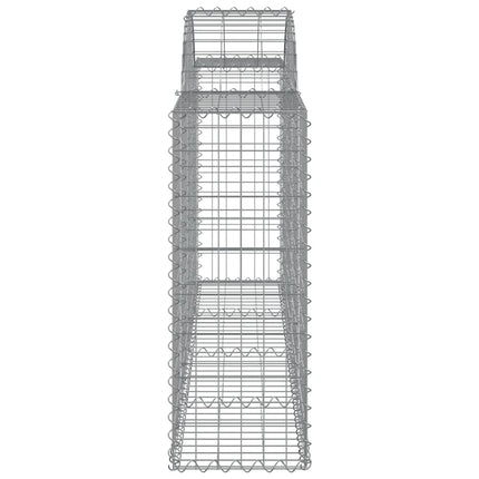 Gabioner bågformade 4 st 200x30x80/100 cm galvaniserat järn