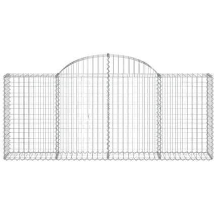 Gabioner bågformade 6 st 200x30x80/100 cm galvaniserat järn