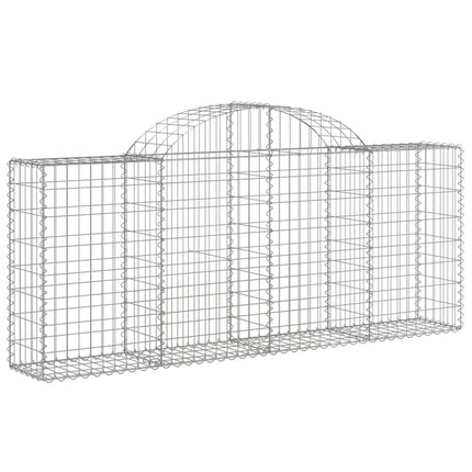 Gabioner bågformade 10 st 200x30x80/100 cm galvaniserat järn