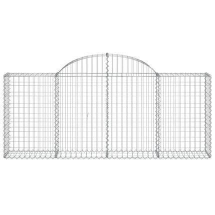 Gabioner bågformade 12 st 200x30x80/100 cm galvaniserat järn