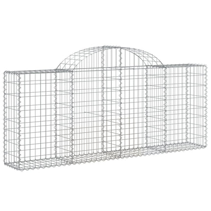 Gabioner bågformade 15 st 200x30x80/100 cm galvaniserat järn