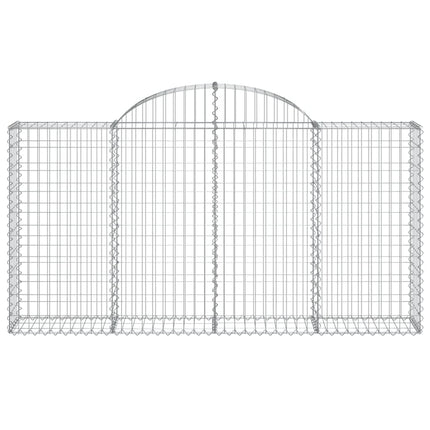 Gabioner bågformade 2 st 200x30x100/120 cm galvaniserat järn