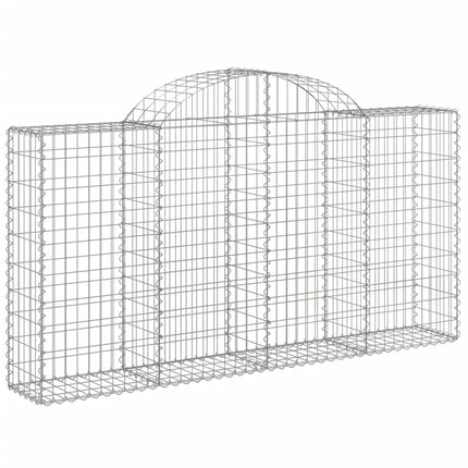 Gabioner bågformade 7 st 200x30x100/120 cm galvaniserat järn