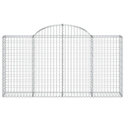 Gabioner bågformade 7 st 200x30x100/120 cm galvaniserat järn