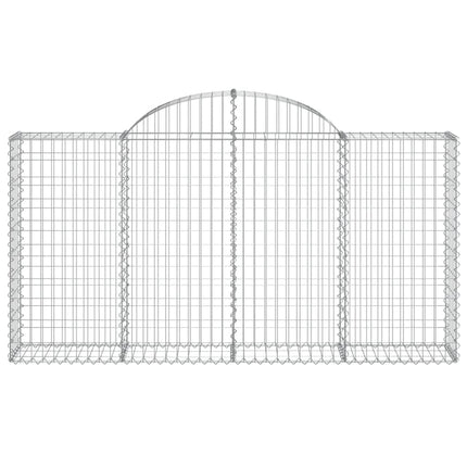 Gabioner bågformade 9 st 200x30x100/120 cm galvaniserat järn