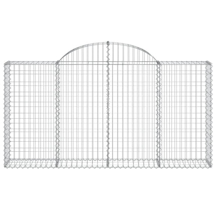 Gabioner bågformade 10 st 200x30x100/120 cm galvaniserat järn