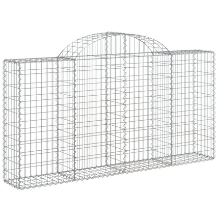 Gabioner bågformade 15 st 200x30x100/120 cm galvaniserat järn