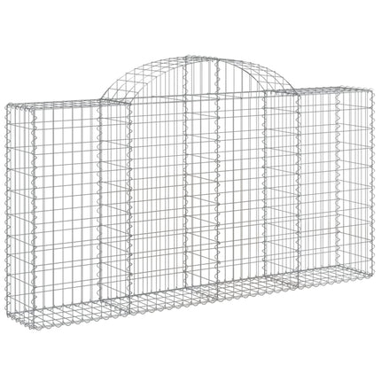 Gabioner bågformade 18 st 200x30x100/120 cm galvaniserat järn