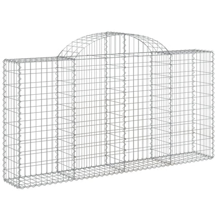 Gabioner bågformade 30 st 200x30x100/120 cm galvaniserat järn
