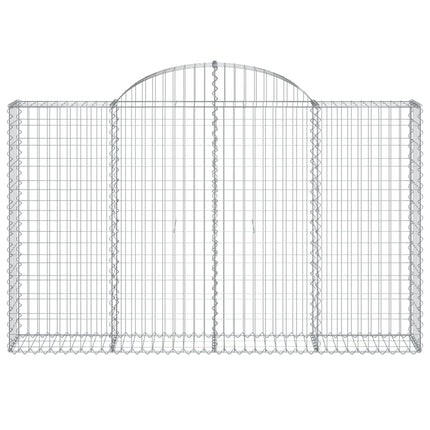Gabioner bågformade 2 st 200x30x120/140 cm galvaniserat järn