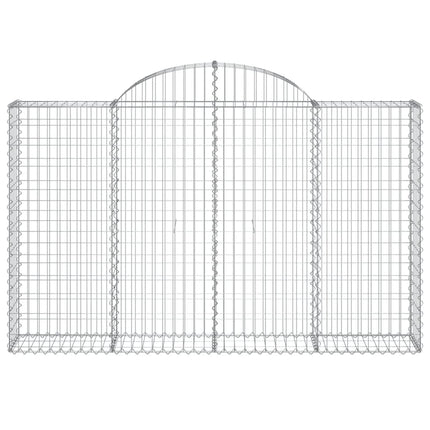 Gabioner bågformade 3 st 200x30x120/140 cm galvaniserat järn