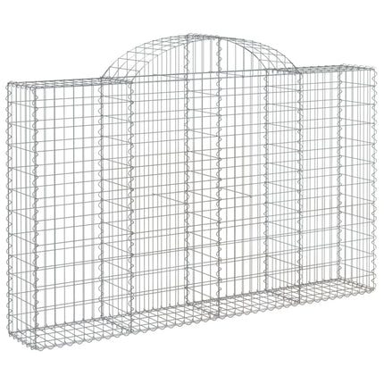Gabioner bågformade 7 st 200x30x120/140 cm galvaniserat järn