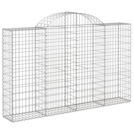 Gabioner bågformade 13 st 200x30x120/140 cm galvaniserat järn