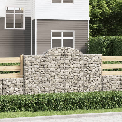 Gabioner bågformade 13 st 200x30x120/140 cm galvaniserat järn