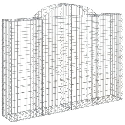 Gabioner bågformade 4 st 200x30x140/160 cm galvaniserat järn