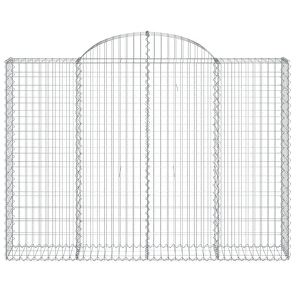 Gabioner bågformade 6 st 200x30x140/160 cm galvaniserat järn