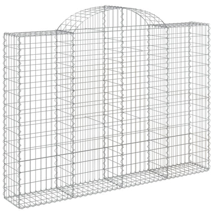 Gabioner bågformade 10 st 200x30x140/160 cm galvaniserat järn