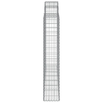 Gabion bågformad 2 st 200x30x160/180 cm galvaniserat järn
