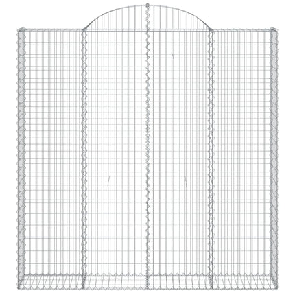 Gabioner bågformade 2 st 200x30x200/220 cm galvaniserat järn