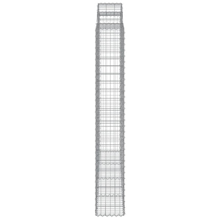 Gabioner bågformade 4 st 200x30x200/220 cm galvaniserat järn