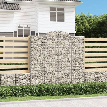 Gabioner bågformade 5 st 200x30x200/220 cm galvaniserat järn
