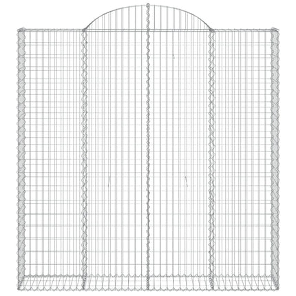 Gabioner bågformade 7 st 200x30x200/220 cm galvaniserat järn