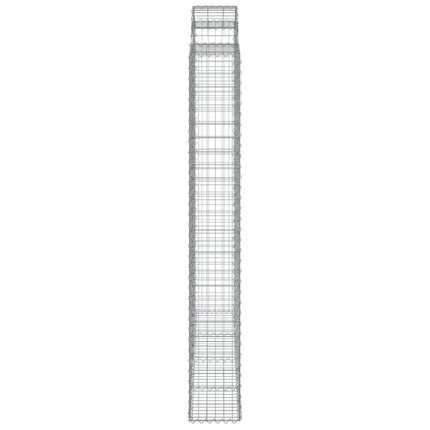 Gabioner bågformade 3 st 200x30x220/240 cm galvaniserat järn