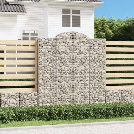 Gabioner bågformade 6 st 200x30x220/240 cm galvaniserat järn