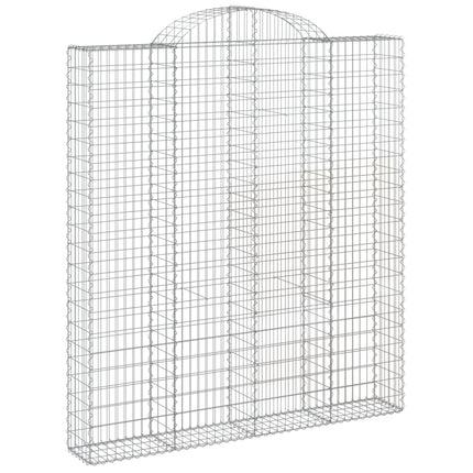 Gabioner bågformade 8 st 200x30x220/240 cm galvaniserat järn