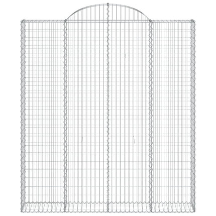 Gabioner bågformade 8 st 200x30x220/240 cm galvaniserat järn