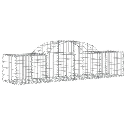 Gabioner bågformade 2 st 200x50x40/60 cm galvaniserat järn