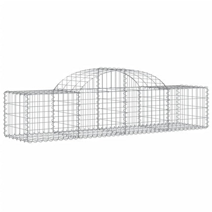 Gabioner bågformade 4 st 200x50x40/60 cm galvaniserat järn