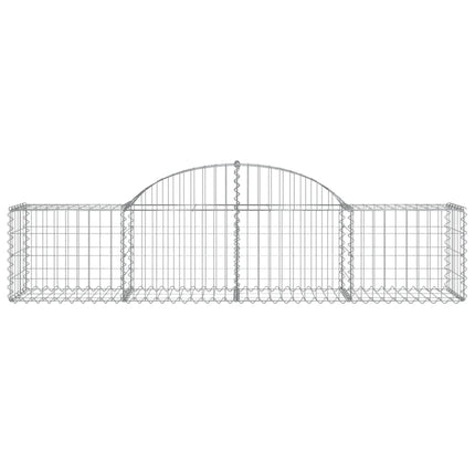 Gabioner bågformade 5 st 200x50x40/60 cm galvaniserat järn