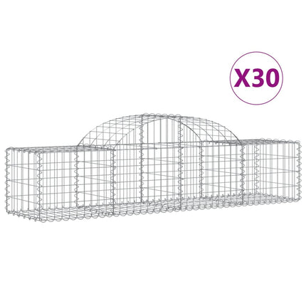 Gabioner bågformade 30 st 200x50x40/60 cm galvaniserat järn
