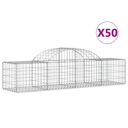 Gabioner bågformade 50 st 200x50x40/60 cm galvaniserat järn