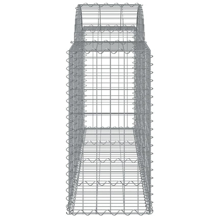 Gabioner bågformade 2 st 200x50x80/100 cm galvaniserat järn