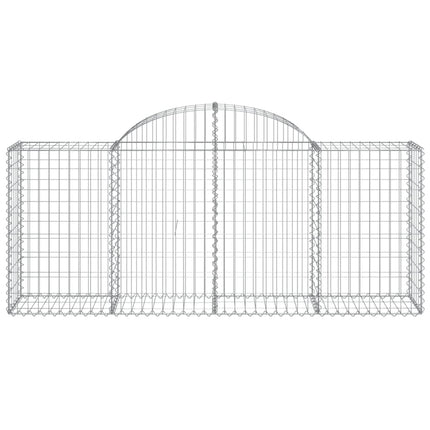 Gabioner bågformade 3 st 200x50x80/100 cm galvaniserat järn