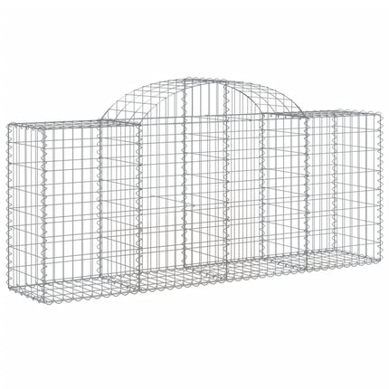 Gabioner bågformade 4 st 200x50x80/100 cm galvaniserat järn