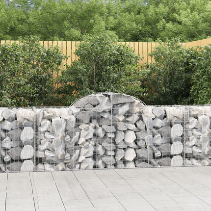 Gabioner bågformade 11 st 200x50x80/100 cm galvaniserat järn
