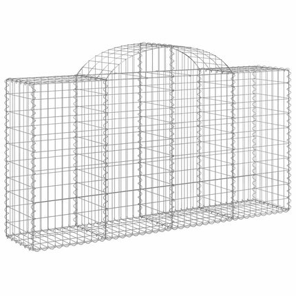 Gabioner bågformade 8 st 200x50x100/120 cm galvaniserat järn