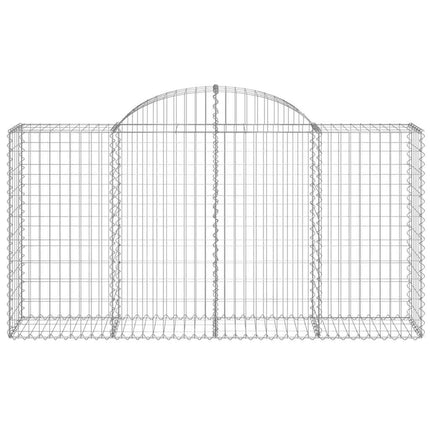 Gabioner bågformade 8 st 200x50x100/120 cm galvaniserat järn
