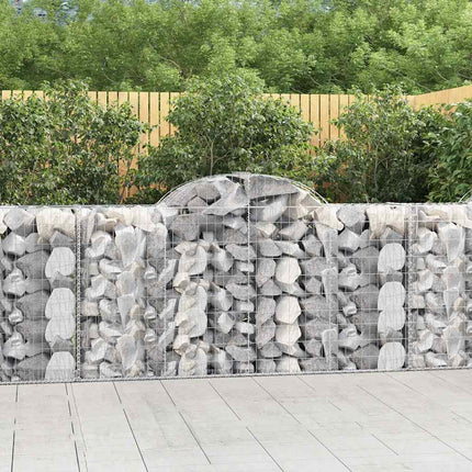 Gabioner bågformade 18 st 200x50x100/120 cm galvaniserat järn